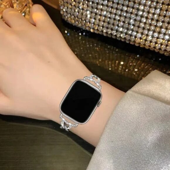 NEW Luxury adjustable Strap Chain Stainless Band For Apple Watch - Picture 4 of 5